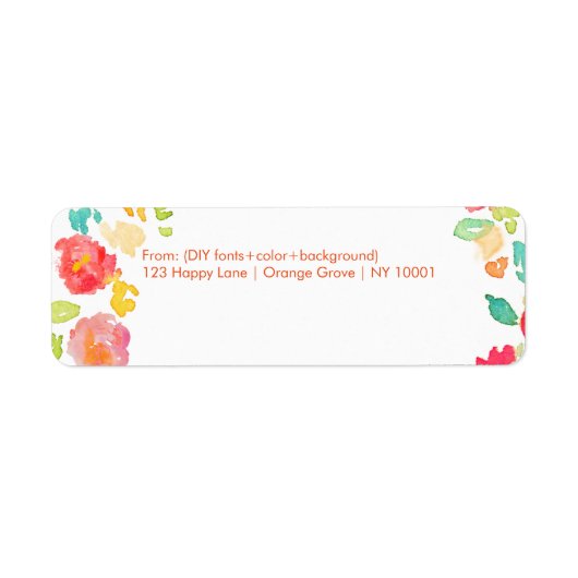 PixDezines sophie's tuin/bloemrijke waterverf Etiket (Voorkant)