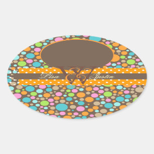 PIxDezines Sorbet Stippen/DIY achtergrond kleur! Ovale Sticker