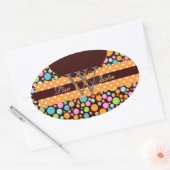 PIxDezines Sorbet Stippen/DIY achtergrond kleur! Ovale Sticker (Envelop)