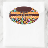 PIxDezines Sorbet Stippen/DIY achtergrond kleur! Ovale Sticker (Tas)