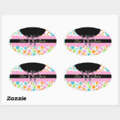 PIxDezines Sorbet Stippen/DIY kleuren! Ovale Sticker (Vel)