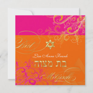 PixDezines Sorbet Swirls, Bat Mitswa Kaart