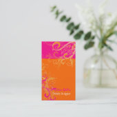 PixDezines Sorbet Swirls/Pink+Tangerine Visitekaartje (Staand voorkant)