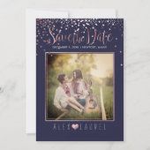 PixDezines sparen de Datum/de Faux Roos Gold Confe Kaart (Voorkant)