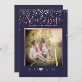 PixDezines sparen de Datum/de Faux Roos Gold Confe Kaart