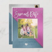 PixDezines sparen de Datum/de Moderne Kleuren van Aankondigingskaart (Voorkant / Achterkant)