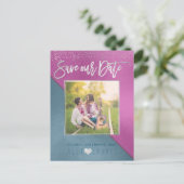 PixDezines sparen de Datum/de Moderne Kleuren van Aankondigingskaart (Staand voorkant)