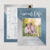 PixDezines sparen de Datum/de Moderne Kleuren van  Aankondigingskaart (Voorkant / Achterkant)