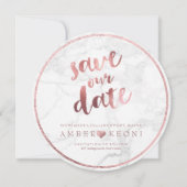 PixDezines sparen de Datum Faux Roos Gold+Marble Save The Date (Voorkant)