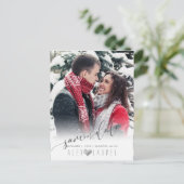 PixDezines Sparen onze Datum Calligrafie DIY Kleur Briefkaart (Staand voorkant)