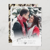 PixDezines Sparen onze Datum Calligrafie DIY Kleur Briefkaart (Voorkant / Achterkant)