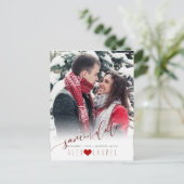 PixDezines Sparen onze Datum Calligrafie DIY Kleur Briefkaart (Staand voorkant)