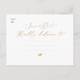 PixDezines sparen onze Datum, Faux Gold Calligrafi Briefkaart