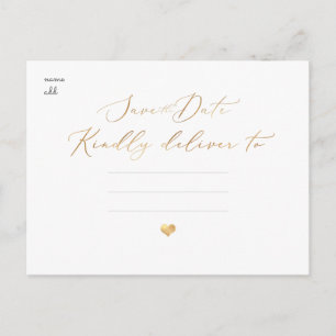 PixDezines sparen onze Datum, Faux Gold Calligrafi Briefkaart