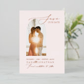 PixDezines sparen onze Datum Luxe Folie Inv Folie Uitnodiging (Staand Voorkant)