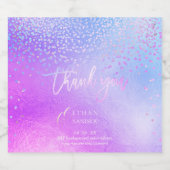 PixDezines Sparkle Paarse Roze Blauw Ombre Confett Sparkling Wijnetiket (Enkel label)