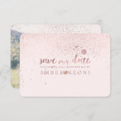 PixDezines Speckles Roos Gold/Save Date/DIY Kleur Save The Date (Voorkant / Achterkant)