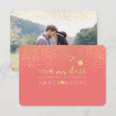 PixDezines Spikkels Nepgoud/Save Date/DIY Kleur Save The Date (Voorkant / Achterkant)