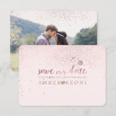 PixDezines Spikkels Roze Goud/ Save Date/ Doe-het- The Date (Voorkant / Achterkant)