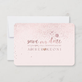 PixDezines Spikkels Roze Goud/ Save Date/ Doe-het- The Date