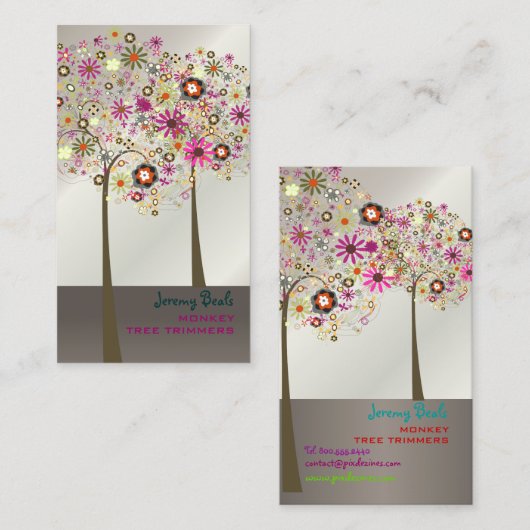 PixDezines Spring Blooms/DIY achtergrondkleur!! Visitekaartje (Voorkant / Achterkant)