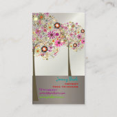 PixDezines Spring Blooms/DIY achtergrondkleur!! Visitekaartje (Achterkant)