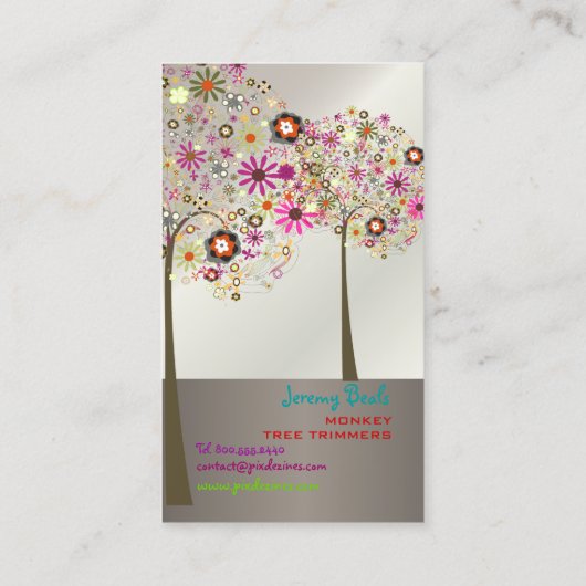 PixDezines Spring Blooms/DIY achtergrondkleur!! Visitekaartje (Achterkant)