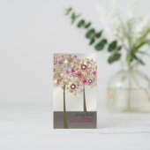 PixDezines Spring Blooms/DIY achtergrondkleur!! Visitekaartje (Staand voorkant)