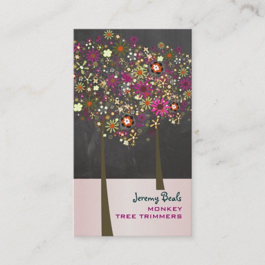 PixDezines Spring Blooms/krijtbord Visitekaartje (Voorkant)