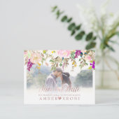 PixDezines Spring Floral Save the Date/Roos Gold Aankondigingskaart (Staand voorkant)