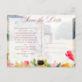 PixDezines Spring Floral Save the Date/Roos Gold Aankondigingskaart (Achterkant)