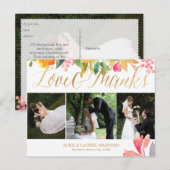 PixDezines Spring Floral Waterverf/bedankt Briefkaart (Voorkant / Achterkant)