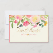 PixDezines Spring Floral Waterverf Dank u Bedankkaart (Voorkant)