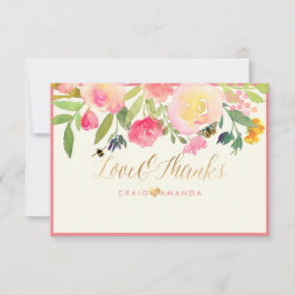 PixDezines Spring Floral Waterverf Dank u Bedankkaart