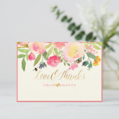 PixDezines Spring Floral Waterverf Dank u Bedankkaart (Staand voorkant)