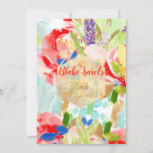 PixDezines Spring Waterverf Flowers Bar Mitzvah Kaart (Voorkant)