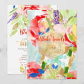 PixDezines Spring Waterverf Flowers Bar Mitzvah Kaart (Voorkant / Achterkant)