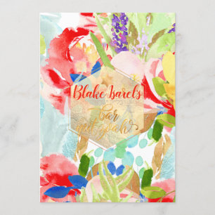 PixDezines Spring Waterverf Flowers Bar Mitzvah Kaart