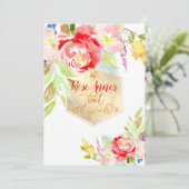 PixDezines Spring Waterverf Flowers Bat Mitzvah Kaart (Staand voorkant)