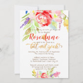 PixDezines Spring Waterverf Flowers Bat Mitzvah Kaart (Achterkant)
