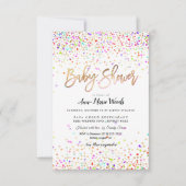 PixDezines Sprinkled Confetti Baby shower Kaart (Voorkant)