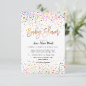 PixDezines Sprinkled Confetti Baby shower Kaart (Staand voorkant)