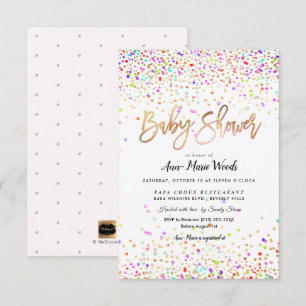 PixDezines Sprinkled Confetti Baby shower Kaart