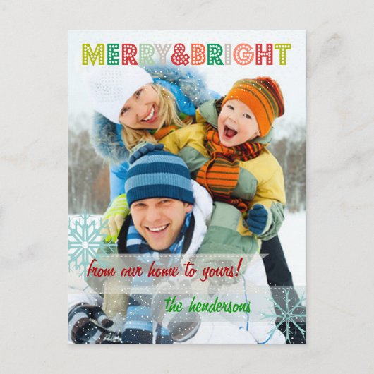 PixDezines sprinkles met sneeuwfotosjabloon Feestdagenkaart (Voorkant)