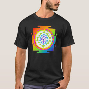 PixDezines sri yantra/chakra clearing/regenboog T-shirt