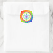 PixDezines Sri Yantra/Chakra Clearing/Regenboog Vierkante Sticker (Tas)