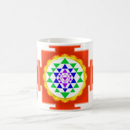 PixDezines Sri Yantra Chakra Reiniging/Oranje Gloe Koffiemok