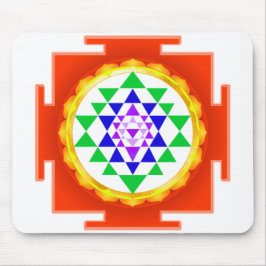 PixDezines Sri Yantra Chakra Reiniging/Oranje Gloe Muismat