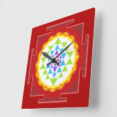 PixDezines Sri Yantra/Chakra Vierkante Klok (Hoek)