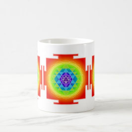 PixDezines Sri Yantra Chakra Zuivering/Oranje Koffiemok